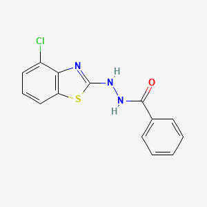 molecular formula C14H10ClN3OS B2476832 N'-(4-chloro-1,3-benzothiazol-2-yl)benzohydrazide CAS No. 851979-05-0