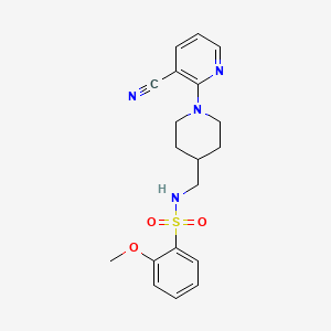 molecular formula C19H22N4O3S B2476834 N-((1-(3-cyanopyridin-2-yl)piperidin-4-yl)methyl)-2-methoxybenzenesulfonamide CAS No. 1797217-70-9