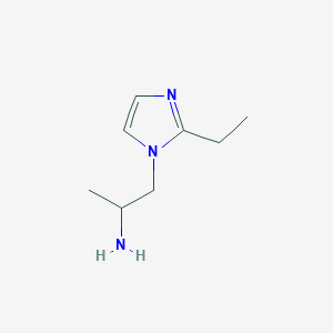 molecular formula C8H15N3 B2476835 1-(2-乙基-1H-咪唑-1-基)丙烷-2-胺 CAS No. 1248743-57-8