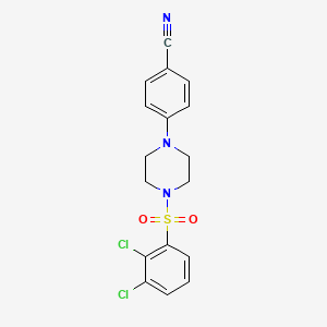 molecular formula C17H15Cl2N3O2S B2476836 4-{4-[(2,3-Dichlorophenyl)sulfonyl]piperazino}benzenecarbonitrile CAS No. 478046-89-8