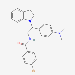 molecular formula C25H26BrN3O B2476843 4-bromo-N-(2-(4-(dimethylamino)phenyl)-2-(indolin-1-yl)ethyl)benzamide CAS No. 946365-54-4