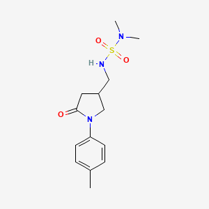 molecular formula C14H21N3O3S B2476844 4-[(Dimethylsulfamoylamino)methyl]-1-(4-methylphenyl)-2-oxopyrrolidine CAS No. 954608-61-8