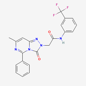 molecular formula C21H16F3N5O2 B2476845 2-(7-methyl-3-oxo-5-phenyl[1,2,4]triazolo[4,3-c]pyrimidin-2(3H)-yl)-N-[3-(trifluoromethyl)phenyl]acetamide CAS No. 1251697-20-7