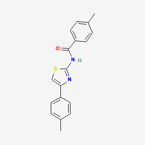 molecular formula C18H16N2OS B2476847 4-Methyl-N-[4-(4-methylphenyl)-1,3-thiazol-2-yl]benzamide CAS No. 103966-02-5