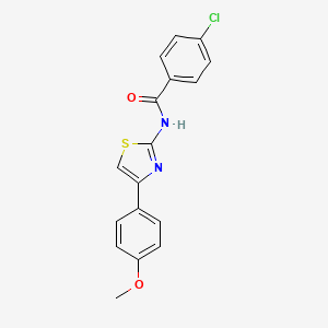 molecular formula C17H13ClN2O2S B2476854 4-chloro-N-[4-(4-methoxyphenyl)-1,3-thiazol-2-yl]benzamide CAS No. 307546-35-6