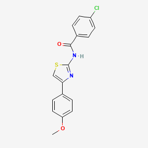 molecular formula C17H13ClN2O2S B2476854 4-クロロ-N-[4-(4-メトキシフェニル)-1,3-チアゾール-2-イル]ベンザミド CAS No. 307546-35-6