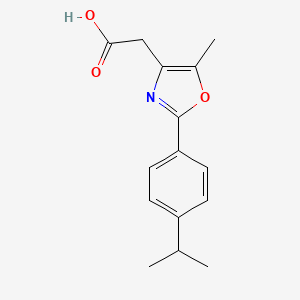 molecular formula C15H17NO3 B2476857 2-{5-Methyl-2-[4-(propan-2-yl)phenyl]-1,3-oxazol-4-yl}acetic acid CAS No. 1225846-93-4