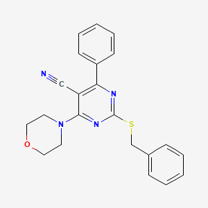 molecular formula C22H20N4OS B2476858 2-(苄硫基)-4-吗啉-6-苯基-5-嘧啶甲腈 CAS No. 860649-63-4