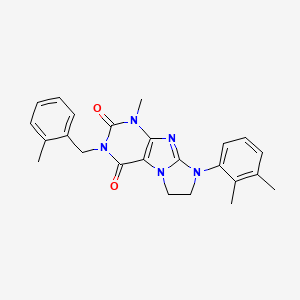 molecular formula C24H25N5O2 B2476859 8-(2,3-dimethylphenyl)-1-methyl-3-(2-methylbenzyl)-7,8-dihydro-1H-imidazo[2,1-f]purine-2,4(3H,6H)-dione CAS No. 922475-10-3