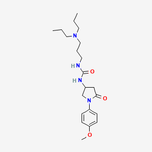 molecular formula C21H34N4O3 B2476862 1-(3-(Dipropylamino)propyl)-3-(1-(4-methoxyphenyl)-5-oxopyrrolidin-3-yl)urea CAS No. 877640-66-9