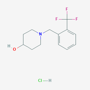molecular formula C13H17ClF3NO B2476865 1-{[2-(Trifluoromethyl)phenyl]methyl}piperidin-4-ol hydrochloride CAS No. 1798746-75-4