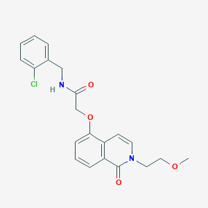 molecular formula C21H21ClN2O4 B2476869 N-[(2-chlorophenyl)methyl]-2-[2-(2-methoxyethyl)-1-oxoisoquinolin-5-yl]oxyacetamide CAS No. 898431-34-0