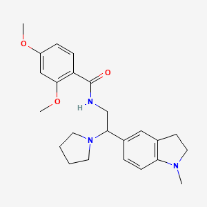 molecular formula C24H31N3O3 B2476870 2,4-dimethoxy-N-(2-(1-methylindolin-5-yl)-2-(pyrrolidin-1-yl)ethyl)benzamide CAS No. 922114-71-4