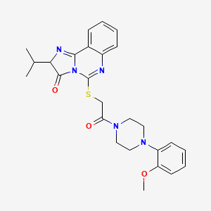 molecular formula C26H29N5O3S B2476871 2-isopropyl-5-((2-(4-(2-methoxyphenyl)piperazin-1-yl)-2-oxoethyl)thio)imidazo[1,2-c]quinazolin-3(2H)-one CAS No. 1053083-96-7