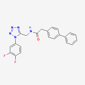 molecular formula C22H17F2N5O B2476874 2-([1,1'-biphenyl]-4-yl)-N-((1-(3,4-difluorophenyl)-1H-tetrazol-5-yl)methyl)acetamide CAS No. 941922-24-3