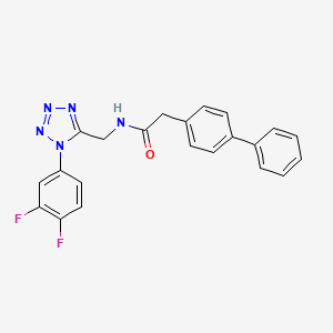 molecular formula C22H17F2N5O B2476874 2-([1,1'-联苯]-4-基)-N-((1-(3,4-二氟苯基)-1H-四唑-5-基)甲基)乙酰胺 CAS No. 941922-24-3