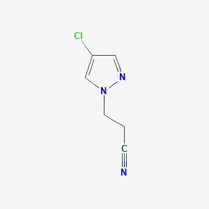 molecular formula C6H6ClN3 B2476877 3-(4-chloro-1H-pyrazol-1-yl)propanenitrile CAS No. 1001500-05-5