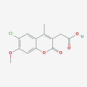 molecular formula C13H11ClO5 B2476889 2-(6-chloro-7-methoxy-4-methyl-2-oxo-2H-chromen-3-yl)acetic acid CAS No. 919727-59-6