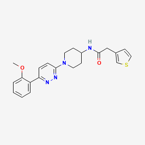 molecular formula C22H24N4O2S B2476918 N-(1-(6-(2-甲氧基苯基)哒嗪-3-基)哌啶-4-基)-2-(噻吩-3-基)乙酰胺 CAS No. 2191266-30-3