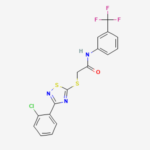 2-[[3-(2-chlorophenyl)-1,2,4-thiadiazol-5-yl]sulfanyl]-N-[3-(trifluoromethyl)phenyl]acetamide