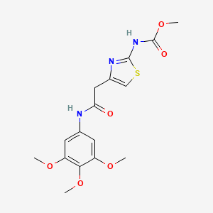molecular formula C16H19N3O6S B2476950 甲基(4-(2-氧代-2-((3,4,5-三甲氧基苯基)氨基)乙基)噻唑-2-基)氨基甲酸酯 CAS No. 946284-42-0