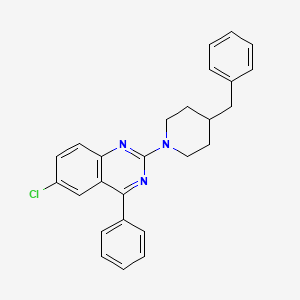 molecular formula C26H24ClN3 B2476953 2-(4-苯甲基哌啶-1-基)-6-氯-4-苯基喹唑啉 CAS No. 384796-98-9