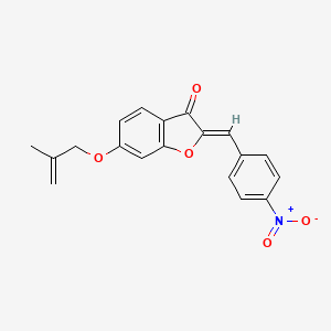 molecular formula C19H15NO5 B2476955 (Z)-6-((2-甲基烯丙基)氧基)-2-(4-硝基苄叉亚甲基)苯并呋喃-3(2H)-酮 CAS No. 620547-33-3
