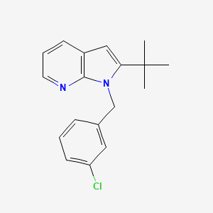 molecular formula C18H19ClN2 B2476960 2-(tert-butyl)-1-(3-chlorobenzyl)-1H-pyrrolo[2,3-b]pyridine CAS No. 866136-54-1
