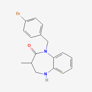 molecular formula C17H17BrN2O B2476962 1-(4-bromobenzyl)-3-methyl-4,5-dihydro-1H-benzo[b][1,4]diazepin-2(3H)-one CAS No. 950353-71-6