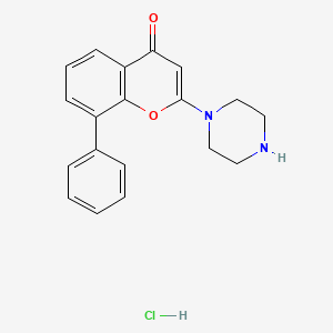 8-phenyl-2-piperazin-1-ylchromen-4-one;hydrochloride