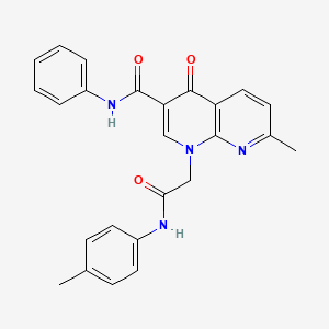 molecular formula C25H22N4O3 B2476980 7-甲基-4-氧代-1-(2-氧代-2-(对甲苯氨基)乙基)-N-苯基-1,4-二氢-1,8-萘啶-3-甲酰胺 CAS No. 1251597-33-7
