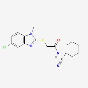 molecular formula C17H19ClN4OS B2476993 2-(5-氯-1-甲基苯并咪唑-2-基)硫代-N-(1-氰基环己基)乙酰胺 CAS No. 1222969-82-5