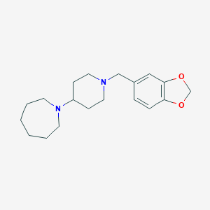 molecular formula C19H28N2O2 B247702 1-[1-(1,3-Benzodioxol-5-ylmethyl)piperidin-4-yl]azepane 