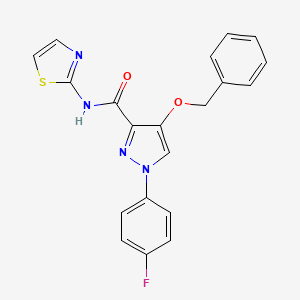 4-(benzyloxy)-1-(4-fluorophenyl)-N-(thiazol-2-yl)-1H-pyrazole-3-carboxamide