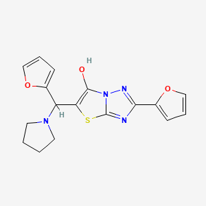 2-(Furan-2-yl)-5-(furan-2-yl(pyrrolidin-1-yl)methyl)thiazolo[3,2-b][1,2,4]triazol-6-ol