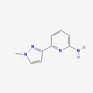 molecular formula C9H10N4 B2477030 6-(1-Methylpyrazol-3-yl)pyridin-2-amine CAS No. 1691799-30-0
