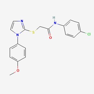 molecular formula C18H16ClN3O2S B2477032 N-(4-chlorophenyl)-2-[1-(4-methoxyphenyl)imidazol-2-yl]sulfanylacetamide CAS No. 688336-04-1