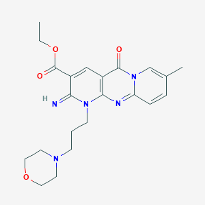 molecular formula C22H27N5O4 B2477039 ethyl 2-imino-8-methyl-1-(3-morpholinopropyl)-5-oxo-2,5-dihydro-1H-dipyrido[1,2-a:2',3'-d]pyrimidine-3-carboxylate CAS No. 501106-01-0