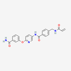 molecular formula C23H20N4O4 B2477040 3-[5-[[4-[(Prop-2-enoylamino)methyl]benzoyl]amino]pyridin-2-yl]oxybenzamide CAS No. 2198154-06-0