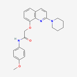 molecular formula C23H25N3O3 B2477048 N-(4-甲氧基苯基)-2-((2-(哌啶-1-基)喹啉-8-基)氧基)乙酰胺 CAS No. 921536-78-9