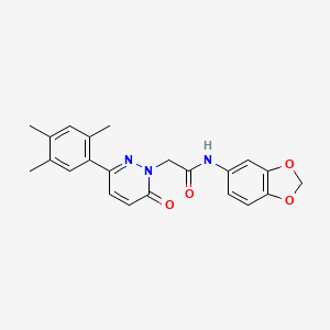 molecular formula C22H21N3O4 B2477049 N-(1,3-benzodioxol-5-yl)-2-[6-oxo-3-(2,4,5-trimethylphenyl)pyridazin-1-yl]acetamide CAS No. 899968-41-3
