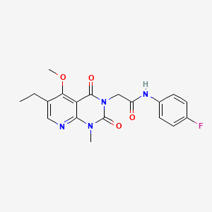 B2477058 2-(6-ethyl-5-methoxy-1-methyl-2,4-dioxo-1,2-dihydropyrido[2,3-d]pyrimidin-3(4H)-yl)-N-(4-fluorophenyl)acetamide CAS No. 1005303-17-2