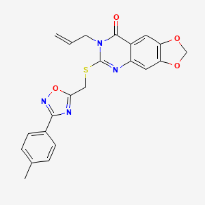 molecular formula C22H18N4O4S B2477076 N-{4-[4-(2,4-dimethylphenyl)-1,3-oxazol-2-yl]phenyl}-N'-(2-furylmethyl)urea CAS No. 1112013-41-8