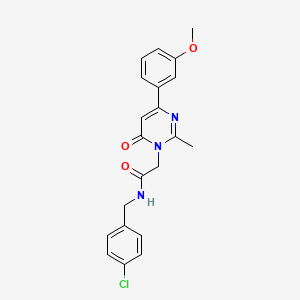 molecular formula C21H20ClN3O3 B2477085 N-[(4-Chlorophenyl)methyl]-2-[4-(3-methoxyphenyl)-2-methyl-6-oxopyrimidin-1-yl]acetamide CAS No. 2320537-79-7