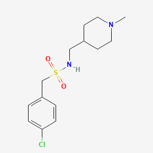molecular formula C14H21ClN2O2S B2477089 1-(4-chlorophenyl)-N-((1-methylpiperidin-4-yl)methyl)methanesulfonamide CAS No. 953207-56-2
