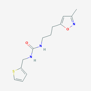 molecular formula C13H17N3O2S B2477093 1-(3-(3-Methylisoxazol-5-yl)propyl)-3-(thiophen-2-ylmethyl)urea CAS No. 2034333-53-2