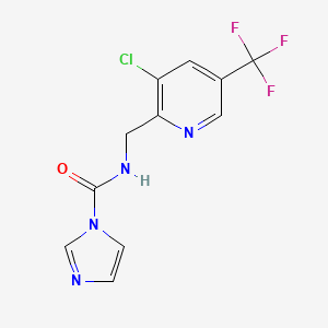 molecular formula C11H8ClF3N4O B2477096 N-{[3-氯-5-(三氟甲基)吡啶-2-基]甲基}-1H-咪唑-1-甲酰胺 CAS No. 2061728-07-0