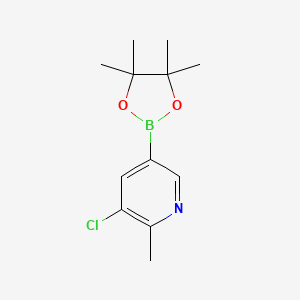 molecular formula C12H17BClNO2 B2477099 3-Chloro-2-methyl-5-(4,4,5,5-tetramethyl-1,3,2-dioxaborolan-2-yl)pyridine CAS No. 1383985-18-9