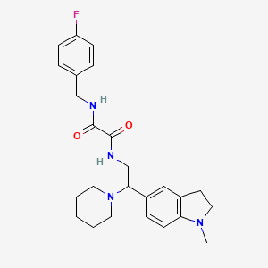 molecular formula C25H31FN4O2 B2477100 N1-(4-fluorobenzyl)-N2-(2-(1-methylindolin-5-yl)-2-(piperidin-1-yl)ethyl)oxalamide CAS No. 922031-83-2