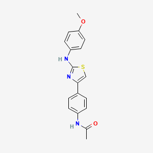 molecular formula C18H17N3O2S B2477103 N-(4-{2-[(4-甲氧基苯基)氨基]-1,3-噻唑-4-基}苯基)乙酰胺 CAS No. 338986-99-5